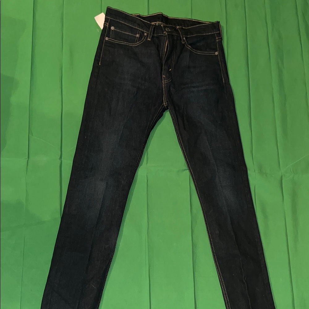 Men's Slim Straight Dark Denim Jeans